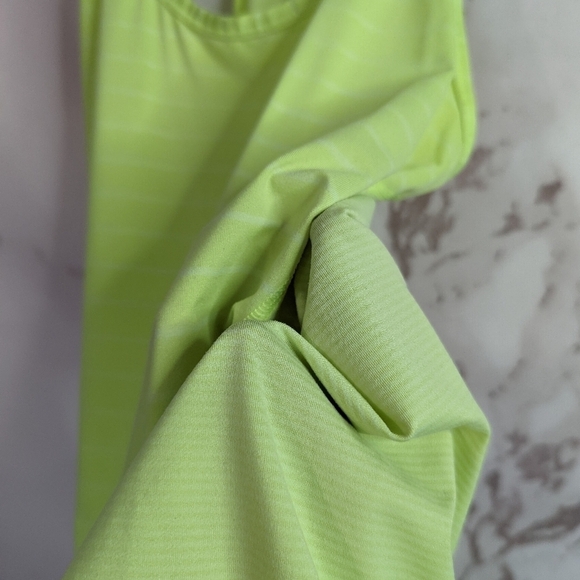 Athleta Striped Tank Yellow Top Racerback Chartreuse Green - Picture 3 of 7